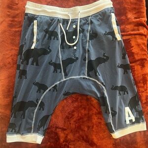 Men's Elephant Print Huggers - Blue and Black